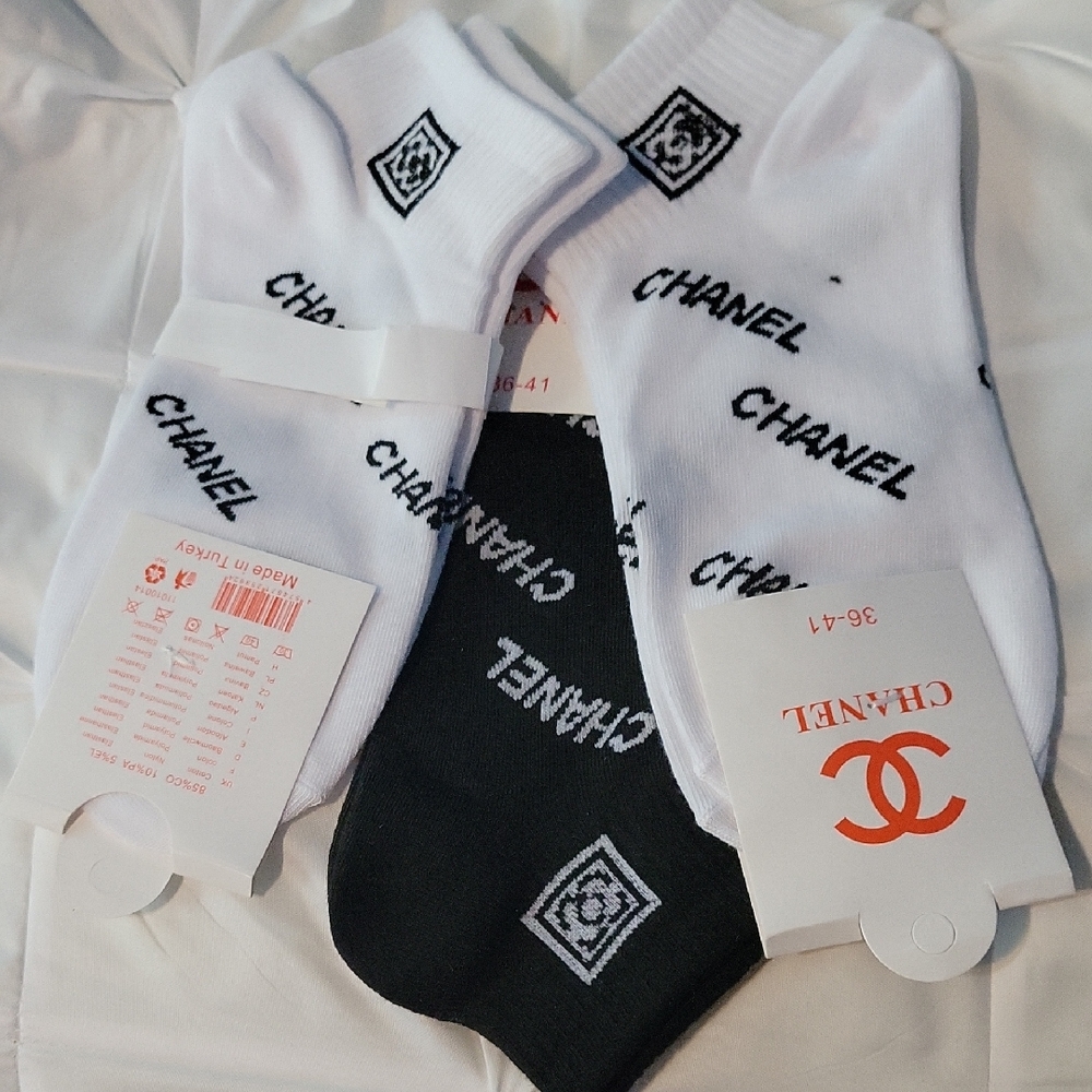 Casual White and Black Socks Collection